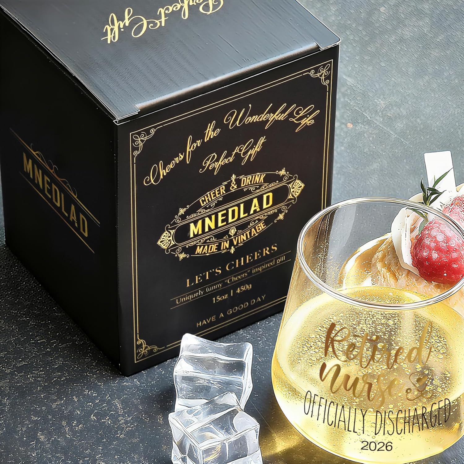 Retirement Wine Glass Gift for Nurses - Officially Discharged Funny 15oz Novelty Cup 2026, Unique Retirement Party Present for Nurse Coworkers Friends & Medical Staff -296 - Image 5