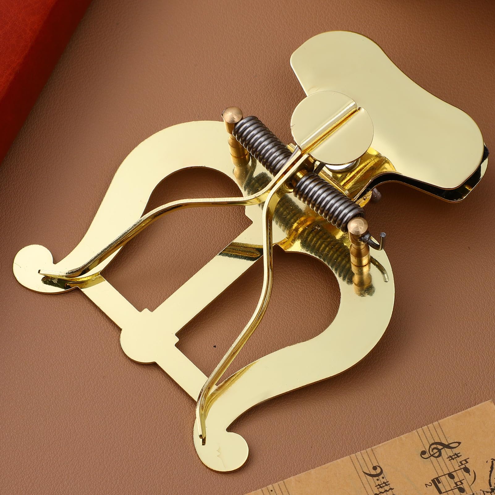 Toddmomy Lyre Clip Flip Folder Secure Grip Music Holder for Clarinet and Instruments Lightweight and Portable Design Elegant Classic Color for Practice and Performances