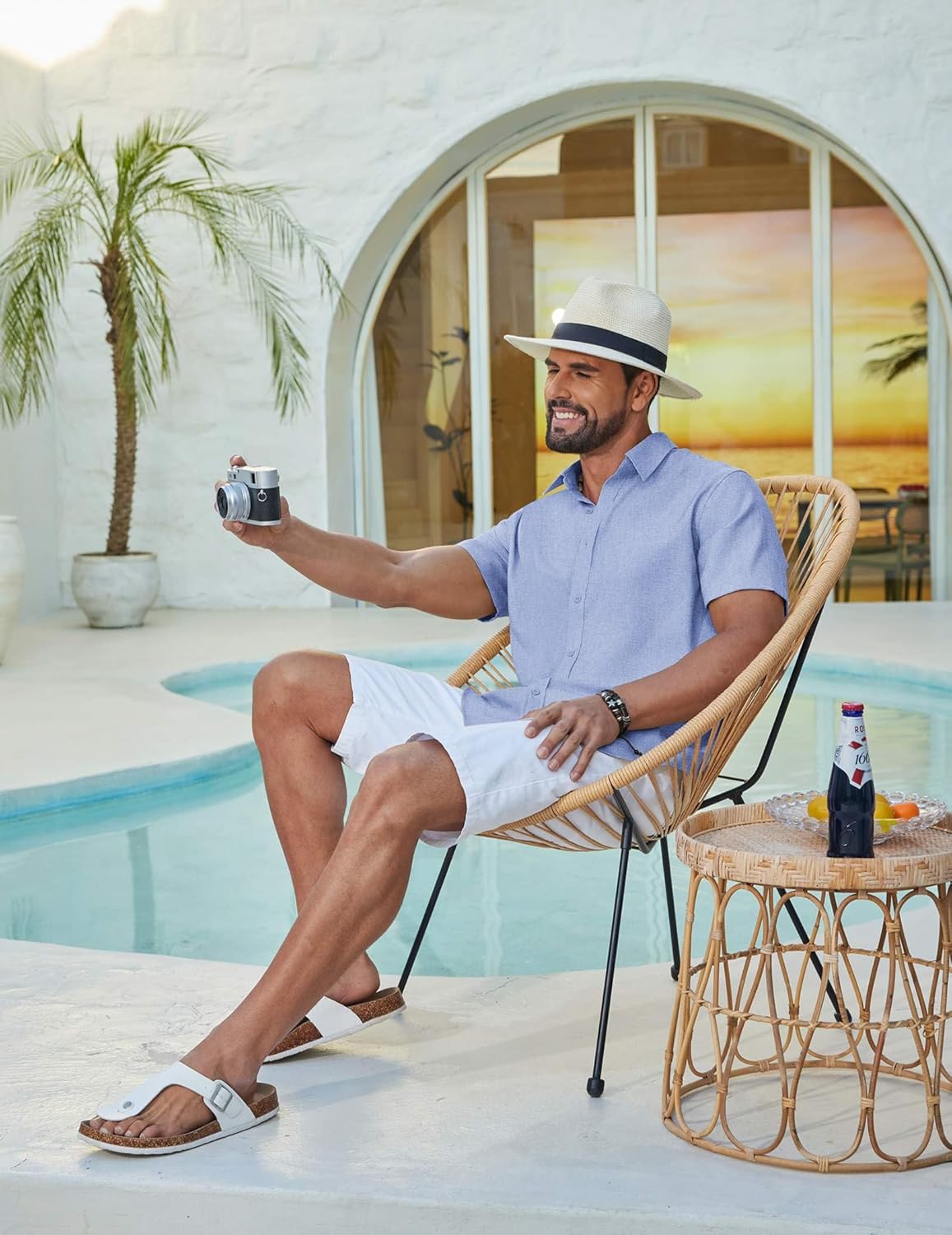 COOFANDY Mens Casual Button Down Shirt Short Sleeve Summer Shirt for Beach Vacation Resort Wear - Image 5