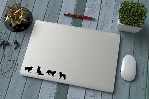 Miniatura 5 de Pet Dog Border Collie Silhouette - Paquete de 12 bonitas calcomanías para álbumes de recortes, calcomanías para parachoques de automóvil, calcomanía