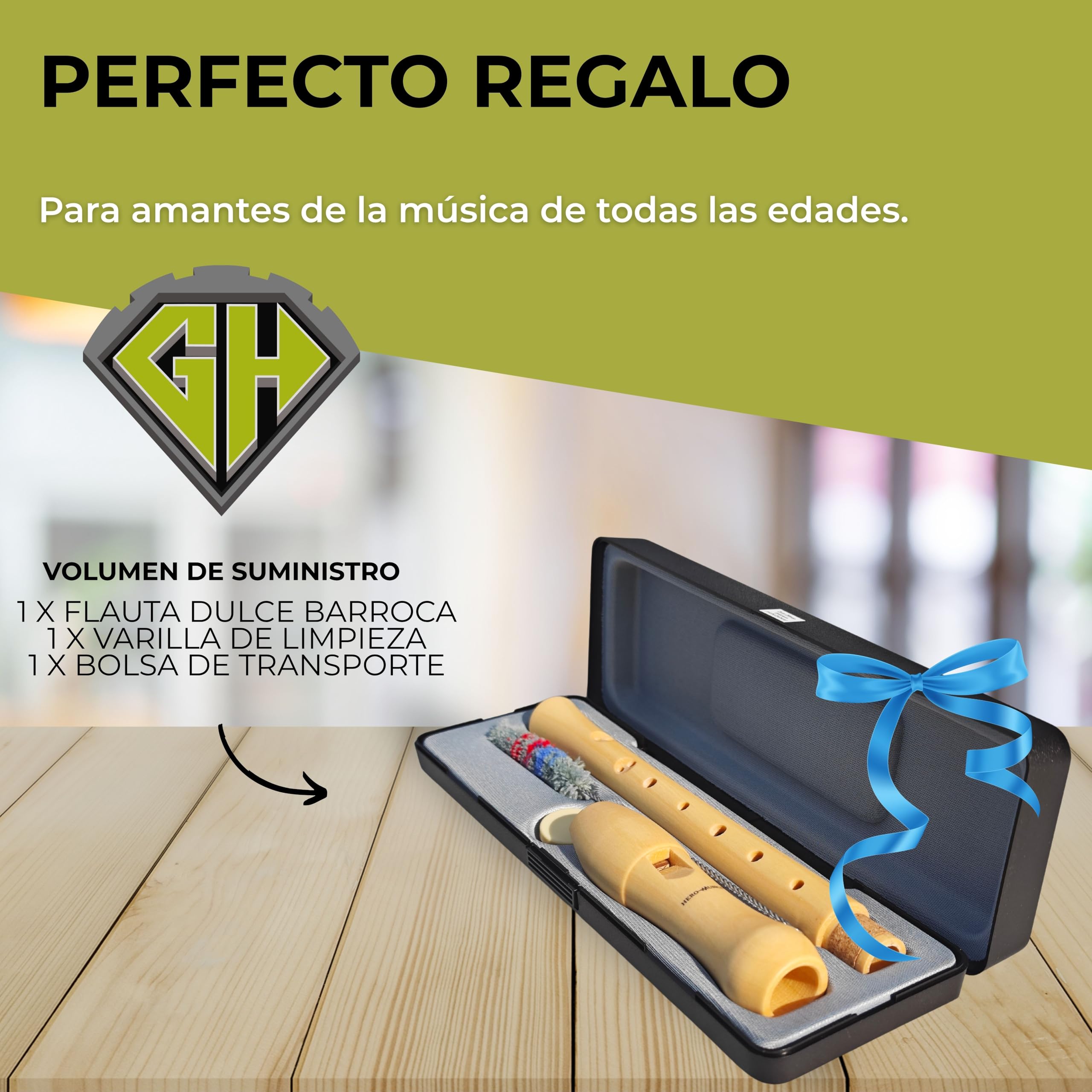 Flauta C-Soprano FUNDACIONES BARROCA digitación de madera en un juego completo | TAMBIÉN disponible como digitación alemana (seleccionable)