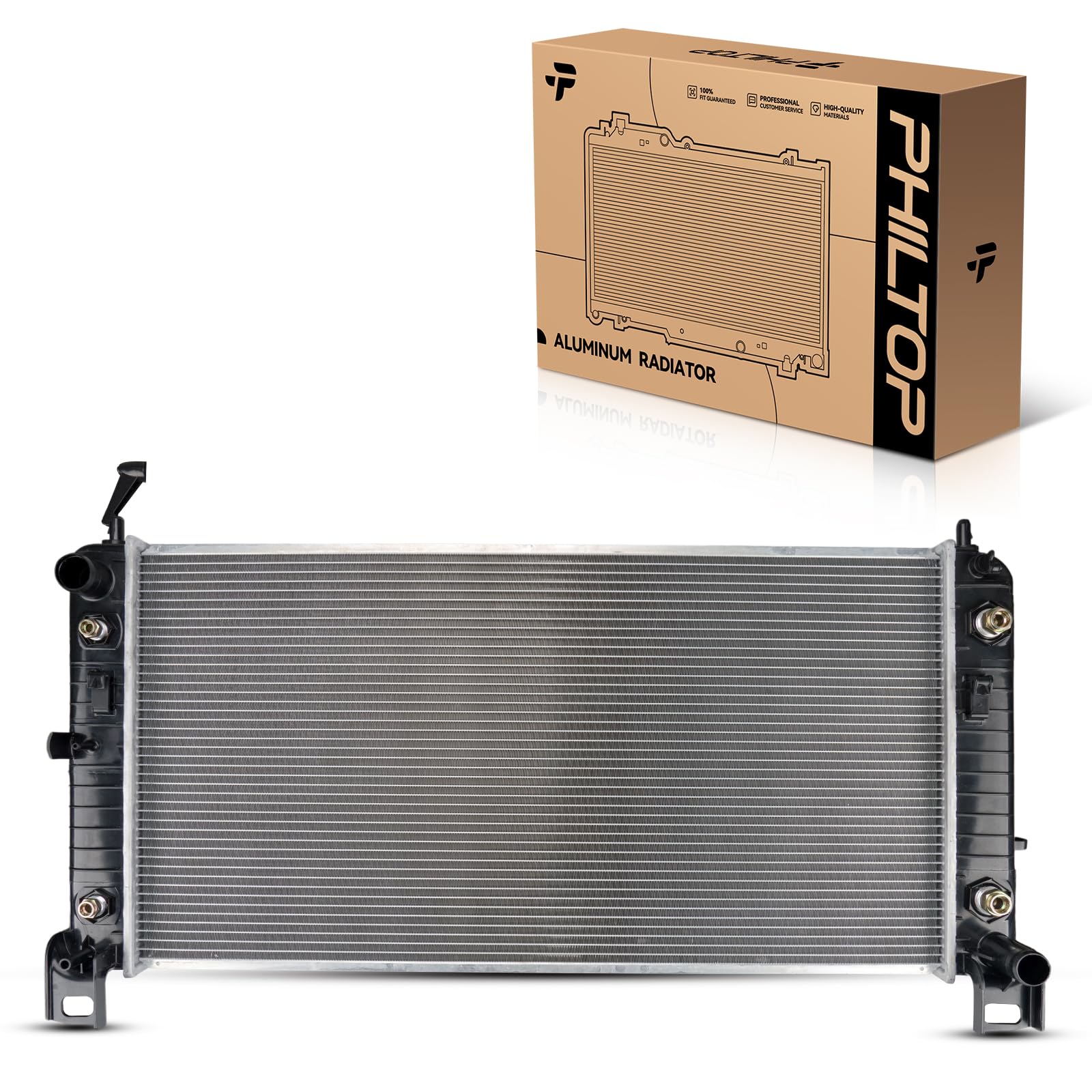 PHILTOP Core Radiator Compatible with Silverado 1500, Tahoe, Silverado 1500 Classic, Sierra 1500, Yukon, Suburban 1500, Avalanche 1500, Avalanche, Yukon XL, Escalade With EOC and TOC