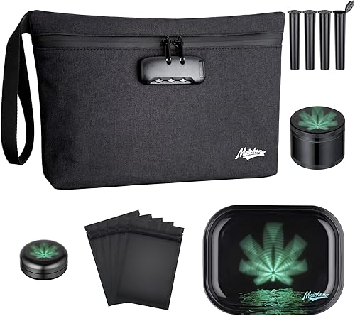 MAICHENG Bolsa a prueba de olores con cerradura de combinación, contenedores grandes a prueba de olores, bolsa a prueba de olores con forro de