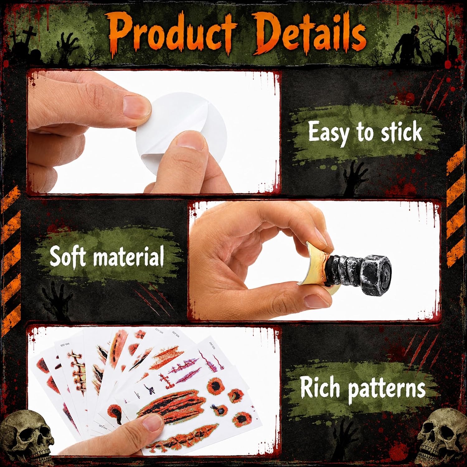 4/8 Pack Halloween Neck Bolt Prosthetics, Scary Monster Outfit Accessories