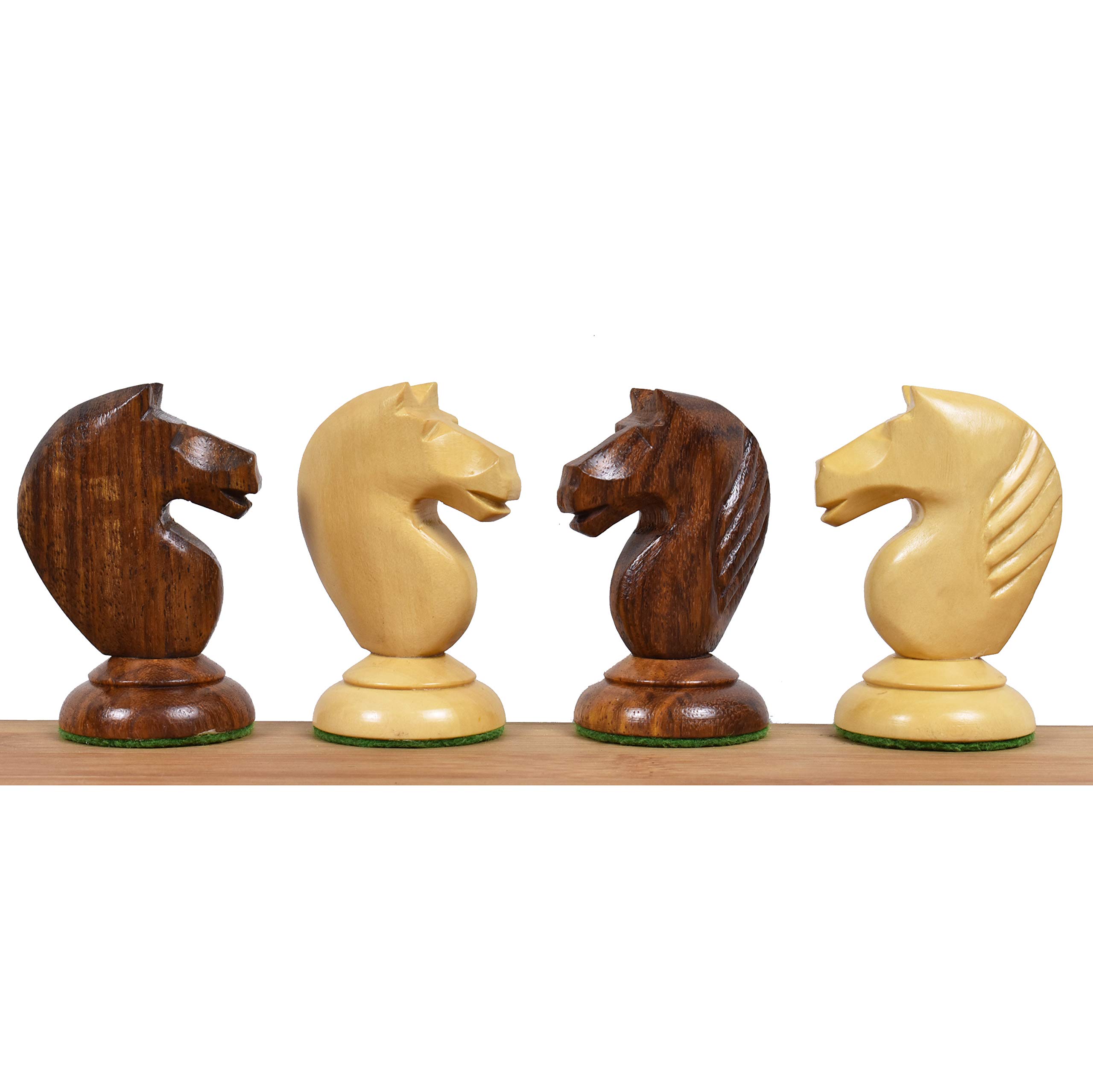 RoyalChessMall zestaw figurek szachowych z lat 50., złote drewno różane, 10 cm