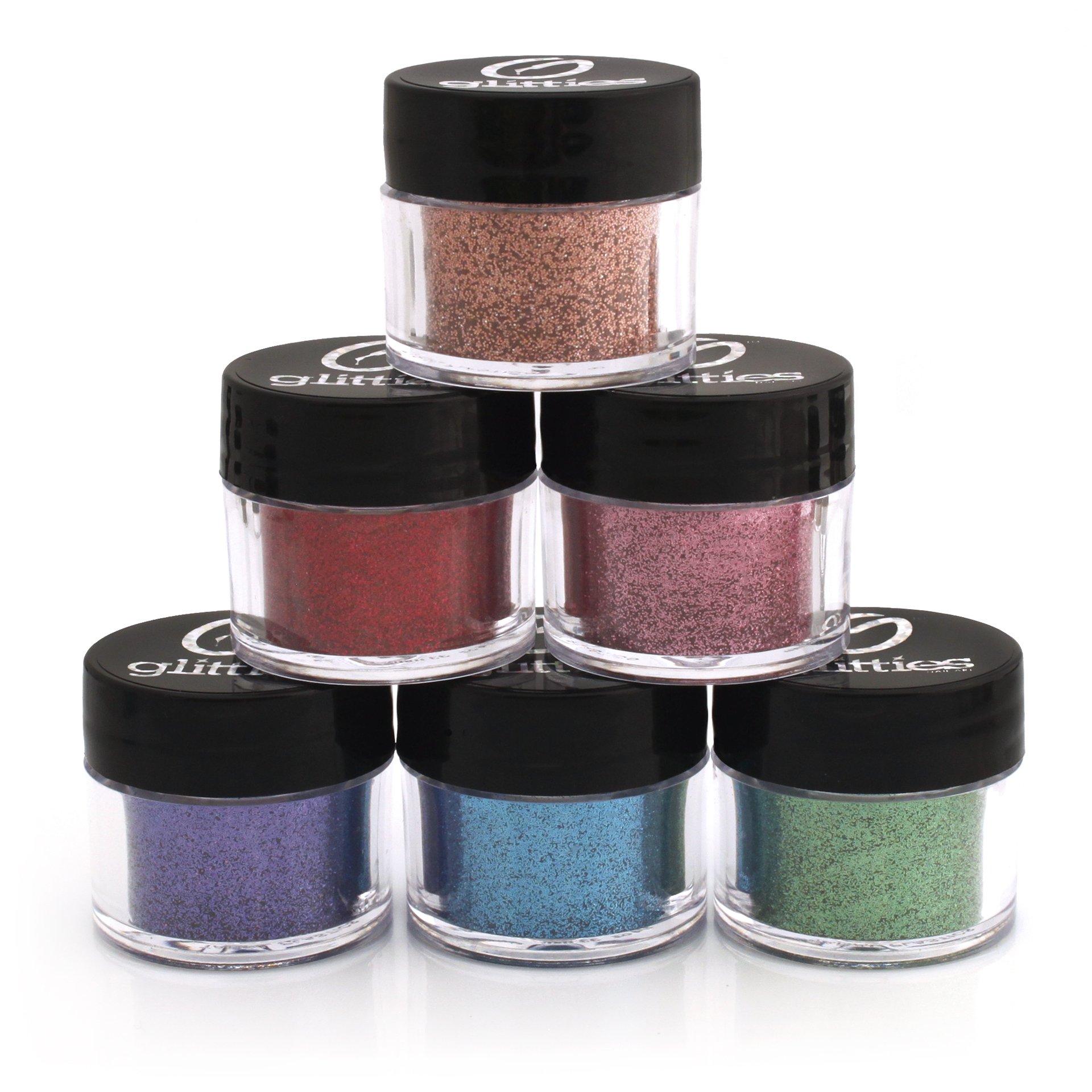 GLITTIES 6PK Extra Fine Loose Glitter Powder