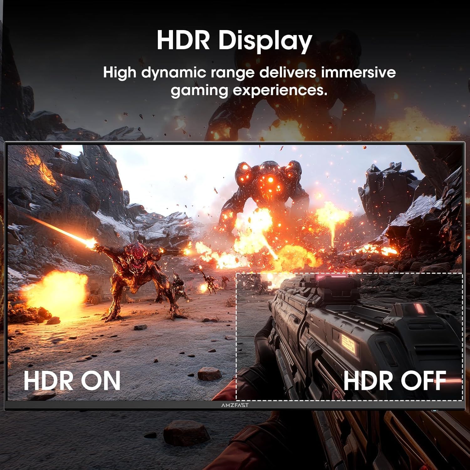Amzfast 24-inch Gaming Monitor, 1920x1080 Full HD, 200Hz, Fast IPS, 1ms MPRT, Adaptive Sync, HDR, 110% sRGB, Ai Crosshair, Ultra-Thin, HDMI 2.0 & DP 1.4, VESA 75x75mm, AMZG24X1W — view 6
