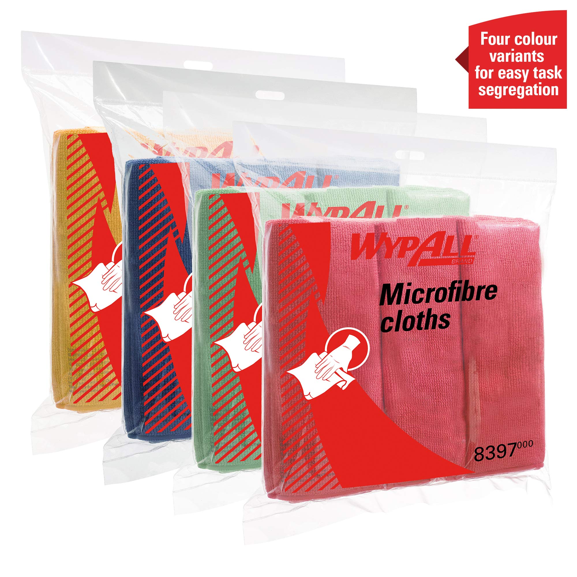 WypAll Paños de microfibra 8396, 4 paquetes portátiles x 6 paños verdes