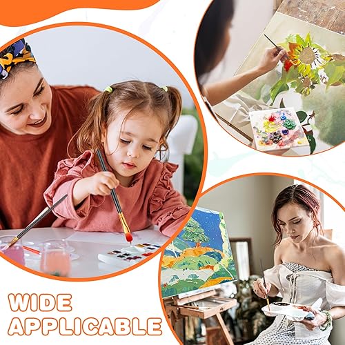 Miniatura 7 de ESRICH Juego de 2 pinceles de pintura, 2 paquetes de 20 piezas, juego de pinceles de pintura acrílica, pinceles de nailon acrílico para acuarela,