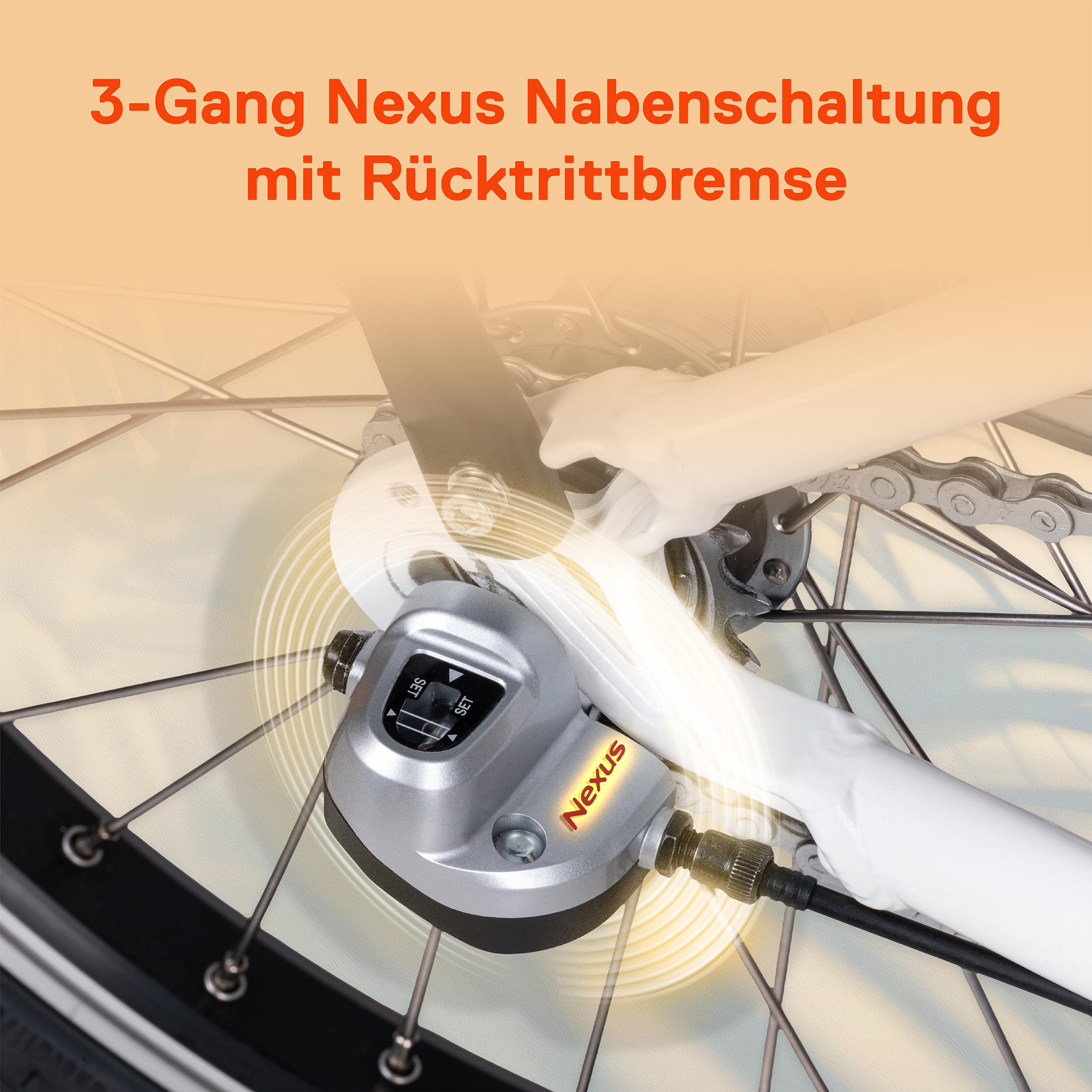 SAXONETTE E Bike Klapprad 20 Zoll mit Rcktrittbremse und nabenschaltung, E  Fahrrad Herren mit 36V 11.4Ah 410Wh Akku, 80KM Lange Range, Elektrofahrrad  ...