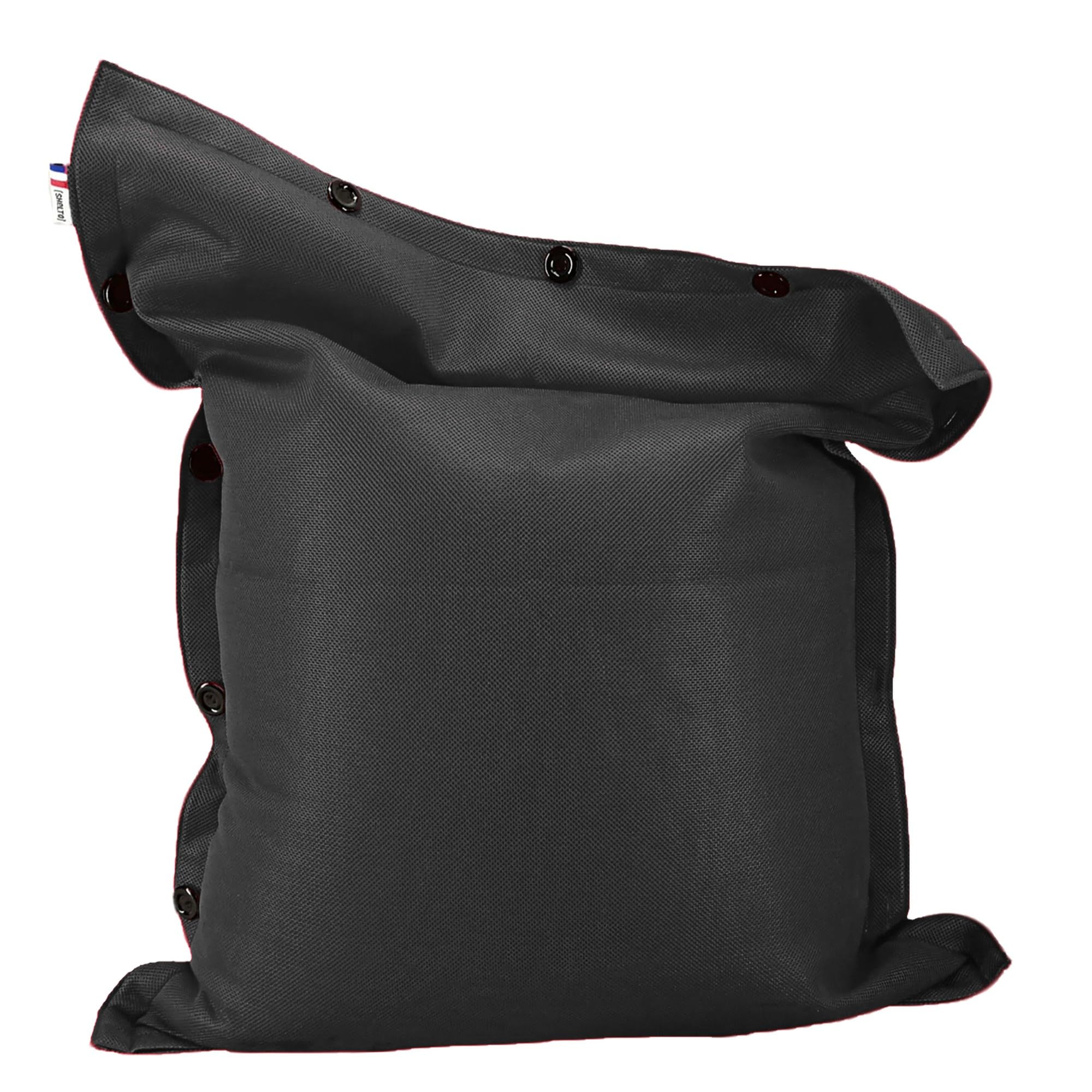 Pouf Géant Flottant Tissu Mesh3D Anthracite - 125 x 175 cm - Polyester - Piscine/Extérieur/Intérieur - Housse Lavable - Fabriqué en France