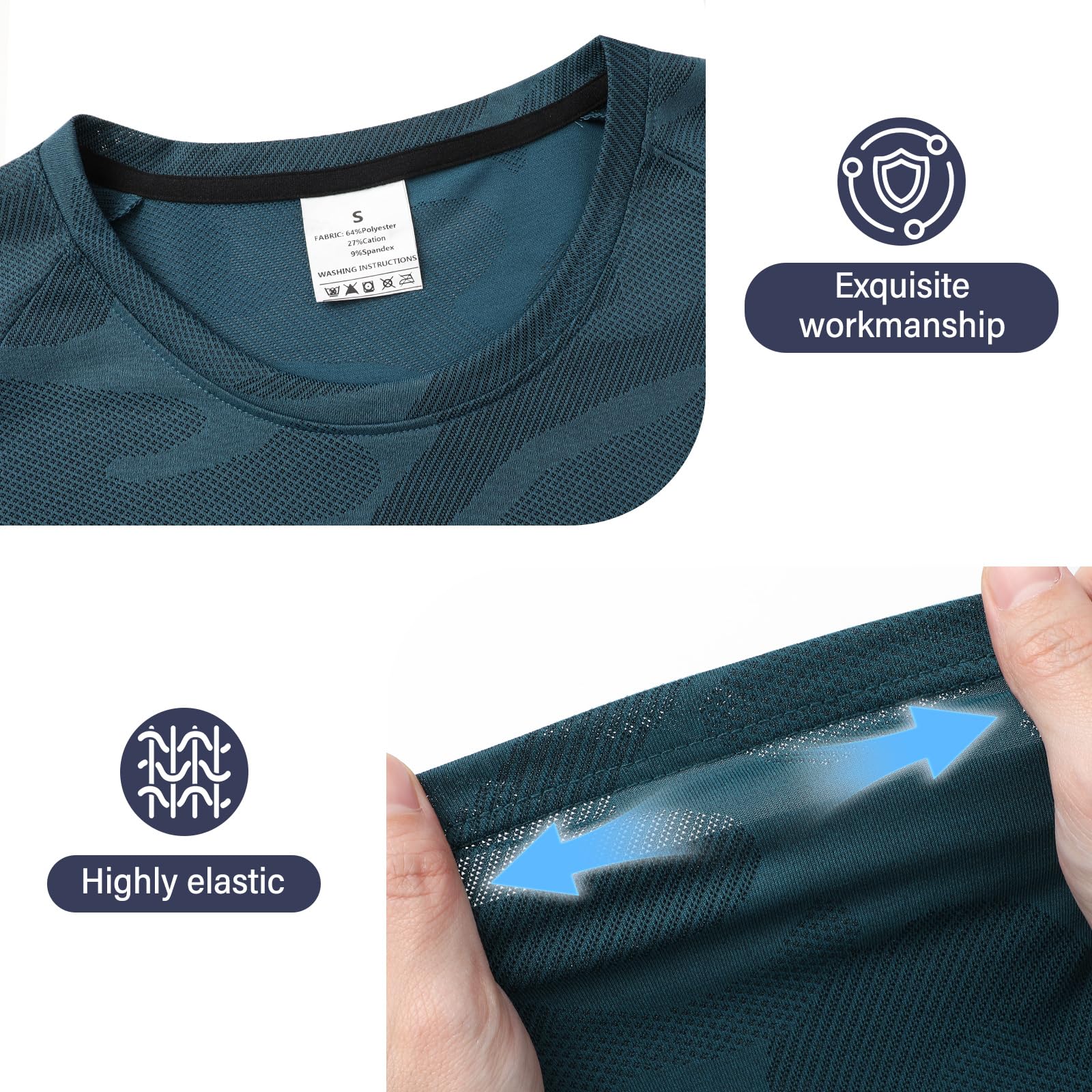 Superora Paquete de 3 chalecos deportivos para hombre, sin mangas, de secado rápido, para correr, entrenamiento, malla transpirable con patrón de camuflaje jacquard