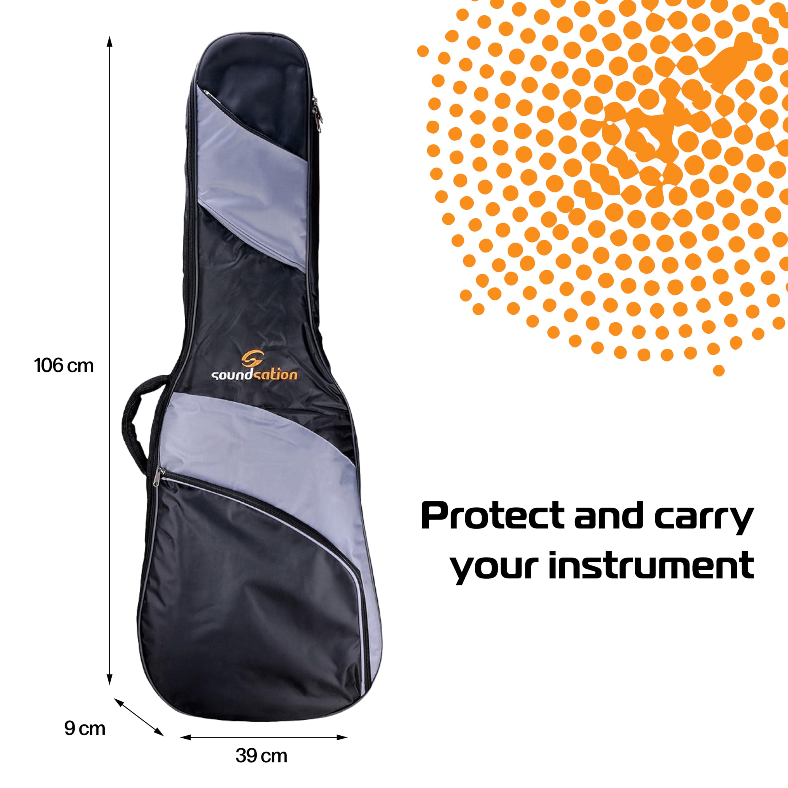 Soundsation PGB EG-5-Custodia per Chitarra Elettrica, Colore Nero/Grigio
