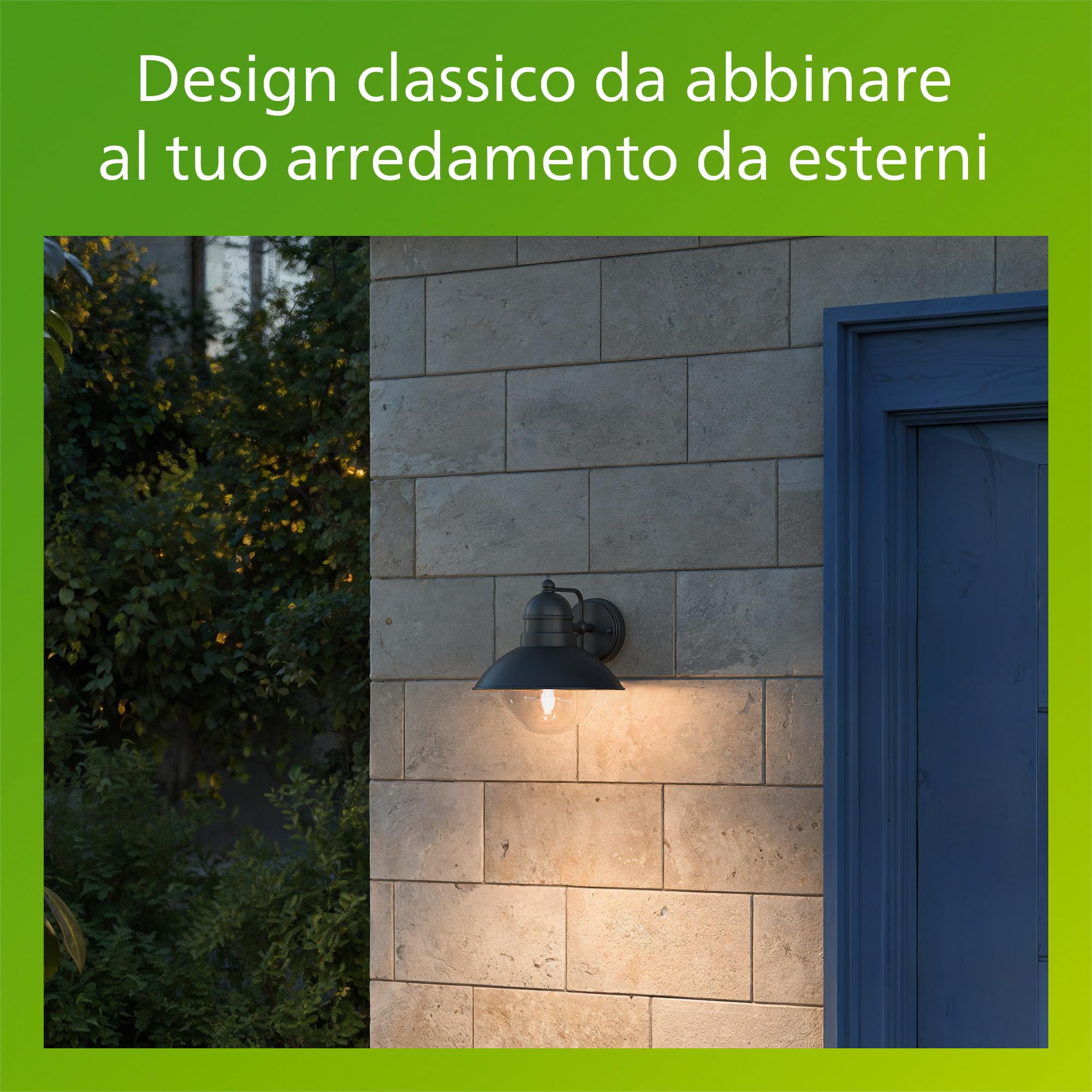 Philips Hoverfly Applique LED da Esterno, Resistente a Intemperie IP44, Durevole, Alluminio, Design Classico, Nero, Lampadina E27 Venduta Separatamente