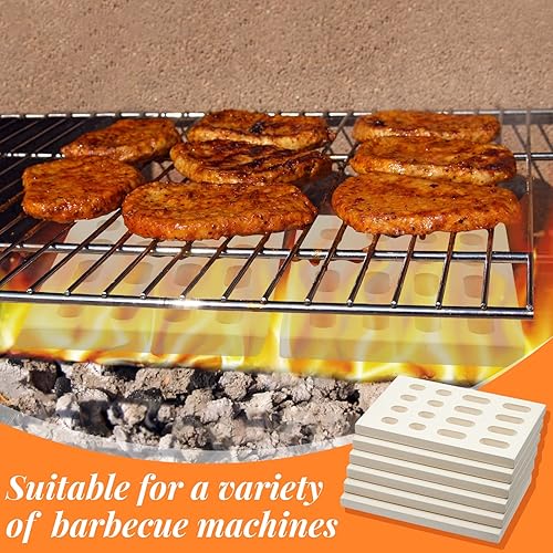 Miniatura 5 de Treela 6 unidades de placa de calor para parrilla, domador de llama de ladrillo de cerámica, compatible con parrillas Grand Turbo, piezas de