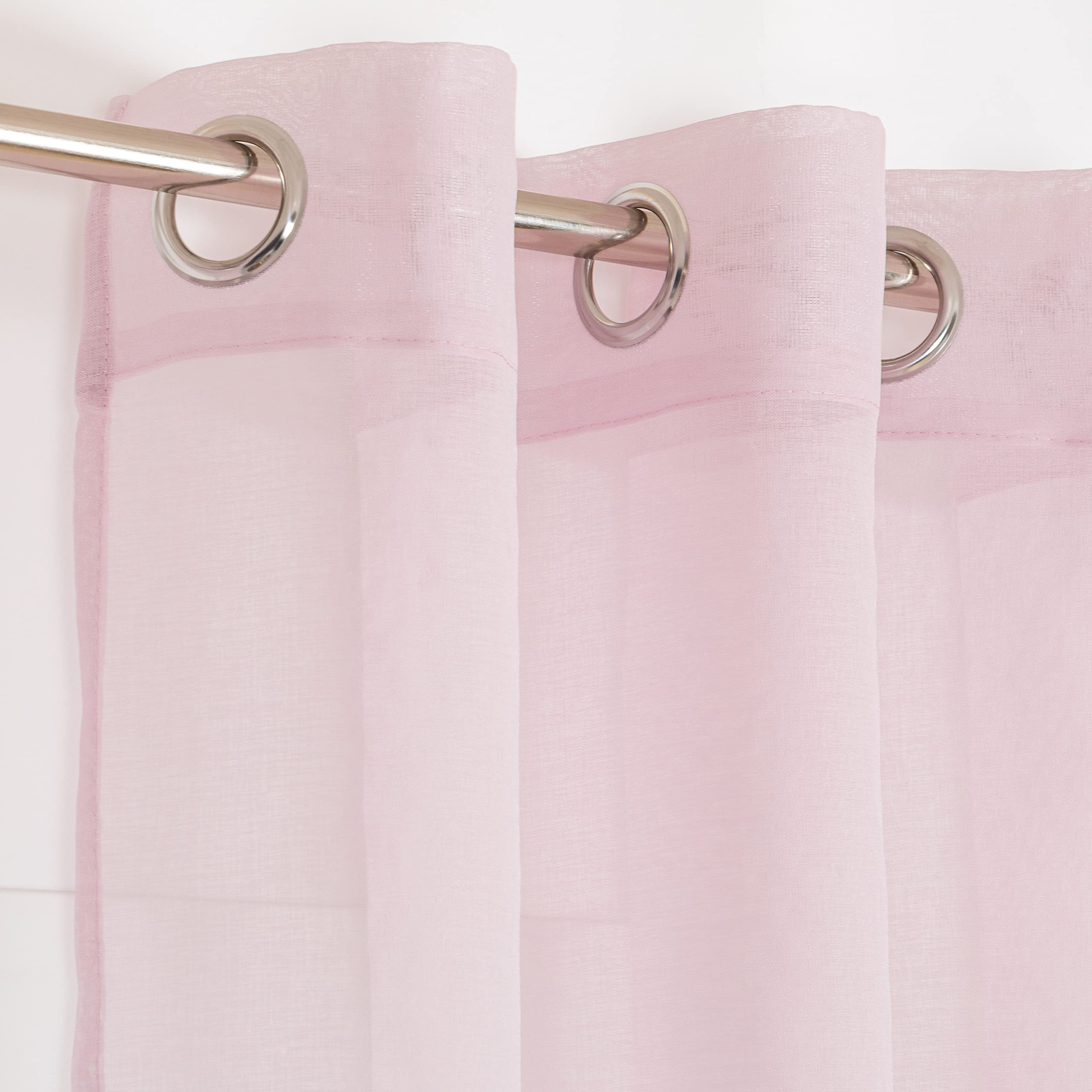 TRAMAS+ Cortinas Visillo Semitransparente para Salón y Dormitorio con Ojales, 140x260cm, 1 Pieza, Dormitorio, Infantil, Juvenil y Adulto y Comedor –Molly Malva