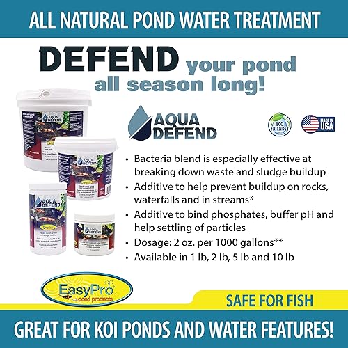 Miniatura 2 de EasyPro AQD2 Aqua Defend - Tratamiento de agua natural para estanques2 libras de aditivo para unir fosfatos, pH tampón y ayudar a la sedimentación