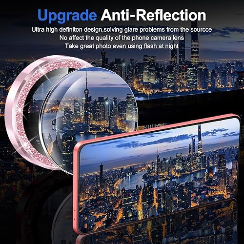 Vista 1184 de para Samsung Galaxy Z Flip 7 Protector de Lente de Cámara, Cubierta de Lente de Vidrio Templado con Anillo de Metal Individual, [Fuerte Adhesión] 1