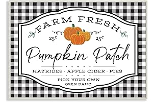Farm Fresh Pumpkins, Black Checkered Plaid Wall Plaque