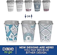 Vista 4 de Dixie To Go - Tazas de café de papel con tapas, 12 onzas, 156 unidades, vasos de papel aislantes desechables para bebidas calientes o frías
