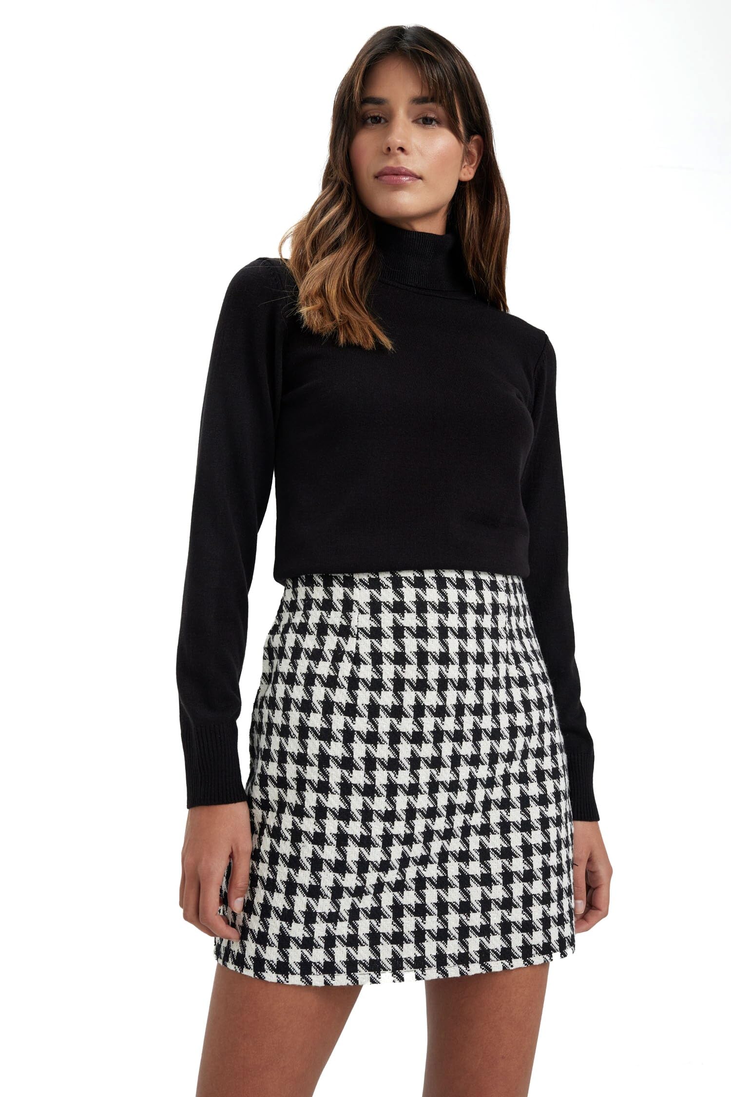 H1651AZ Basic Balıkçı Yaka Slim Fit Triko Kazak Kadın