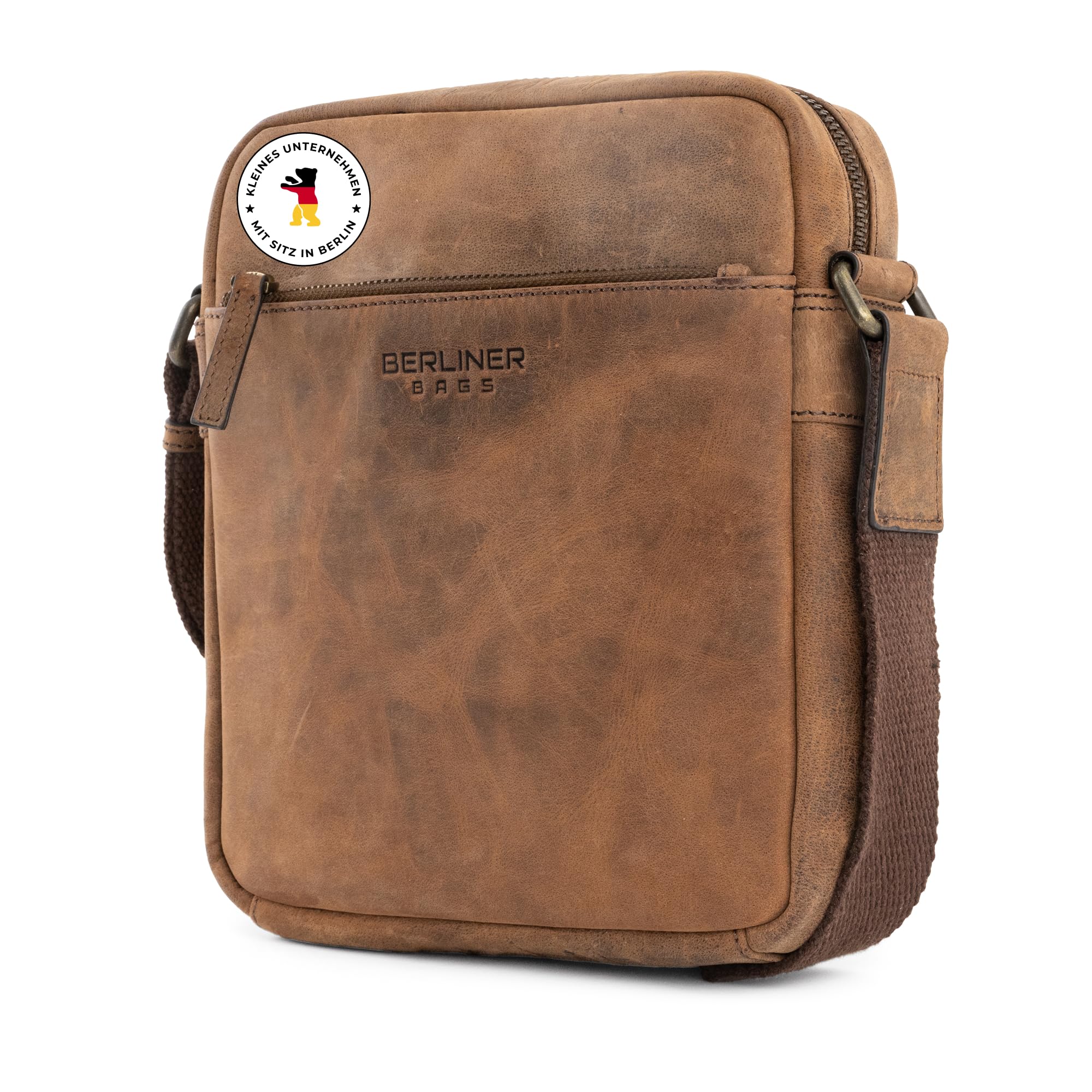 Berliner Bags Vintage Umhängetasche Tom, Schultertasche aus Leder, Männerhandtasche und Crossbody für Herren