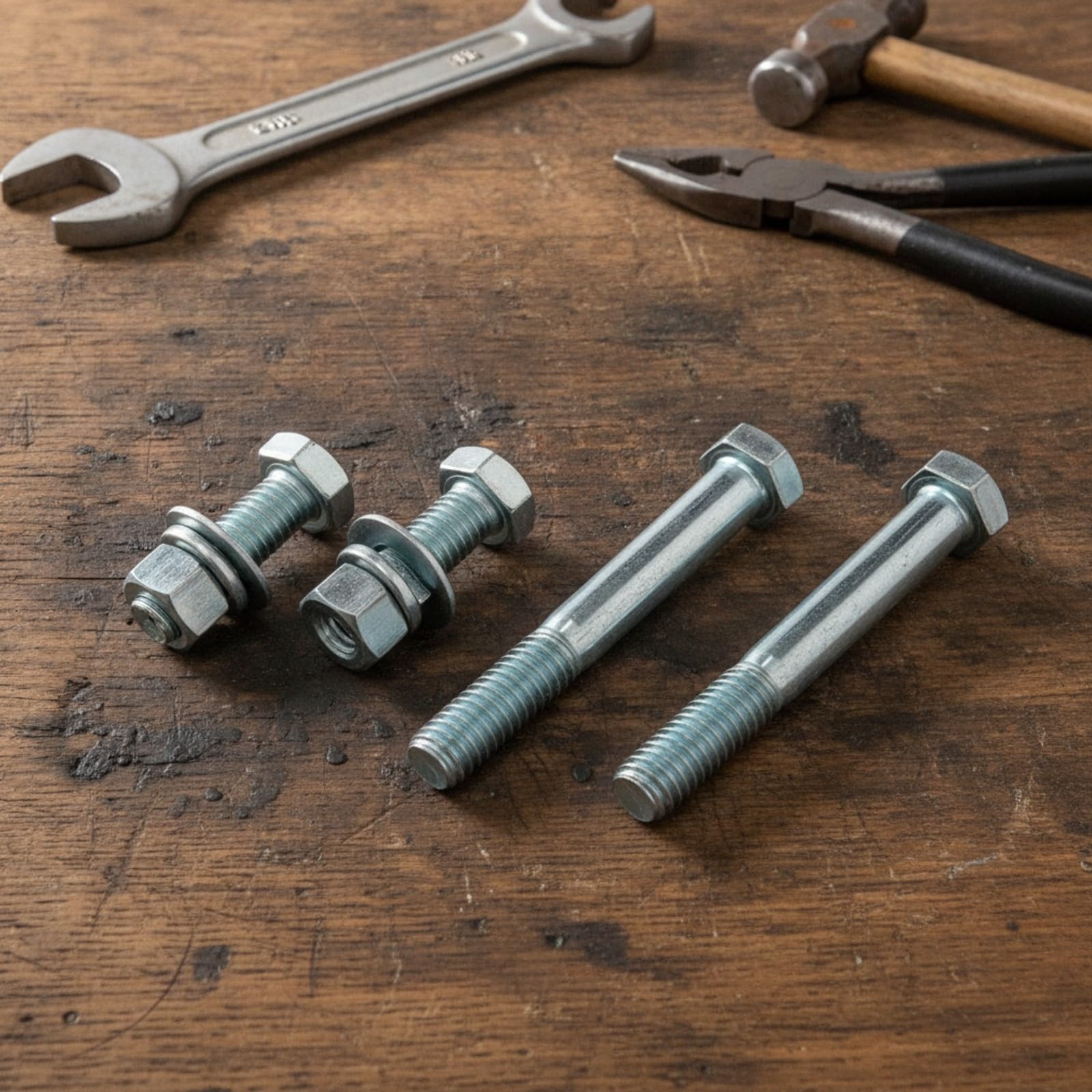 Milageto 4 Piezas Tornillos Cabeza Hexagonal | Resistente, Aranlas Planas, para Taller, Instaladores, Mecánicos