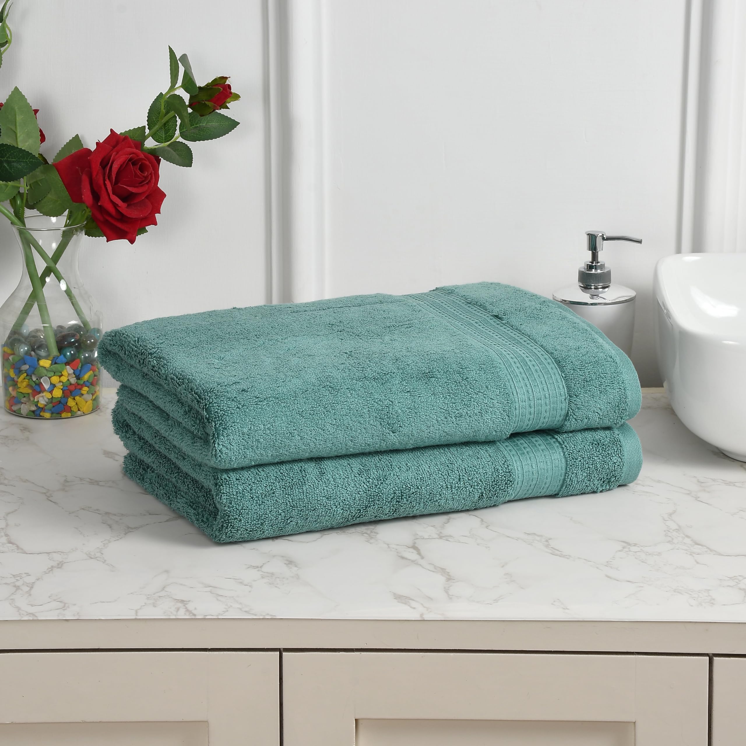 Furnofy 100% Cotton Zero Twist Bath Towel 800 GSM (30x60 Inches) Soft, Quick Drying & Highly Absorbent Towels for Bathroom, Gym, Hotel & Spa – Full (Pack of 2 - Green) (B0CW9S4XJK) Amazon Price History, Amazon Price Tracker