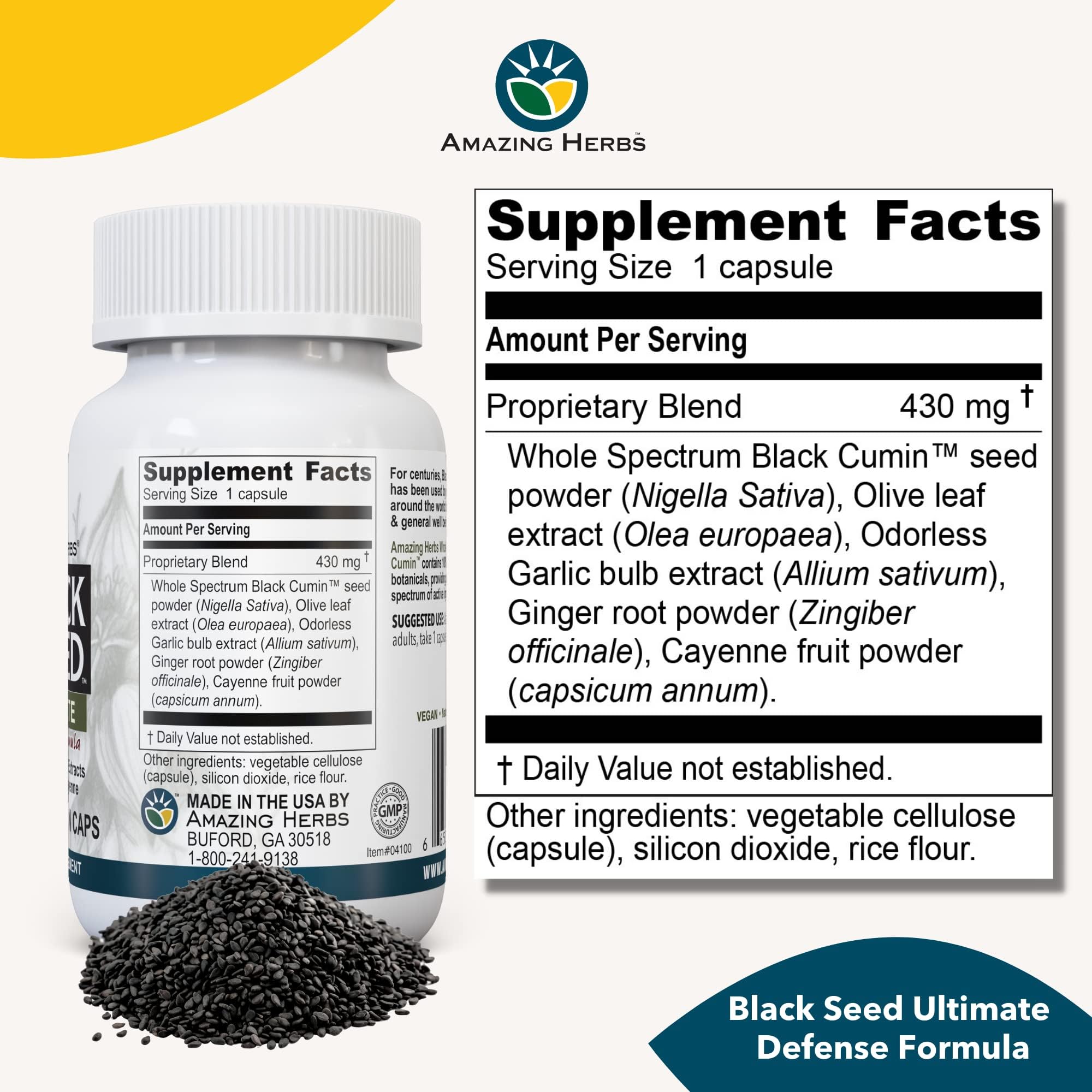 Amazing Herbs Whole Spectrum Black Seed Ultimate Black Seed Oil - 100 Count — Amazon image 6