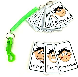 kids2learn Boys Feelings card and Emotions 24 x Flash Cards for Autism Special Needs Communication Cue Cards. SENCO Tool