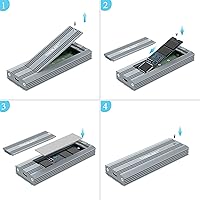 Vista 6 de TREBLEET Carcasa SSD NVMe M.2, unidad de estado sólido PCIe M-Key Tipo-C a NVMe, carcasa externa de aluminio USB-C 3.1 Gen 2 10Gbps, mejora