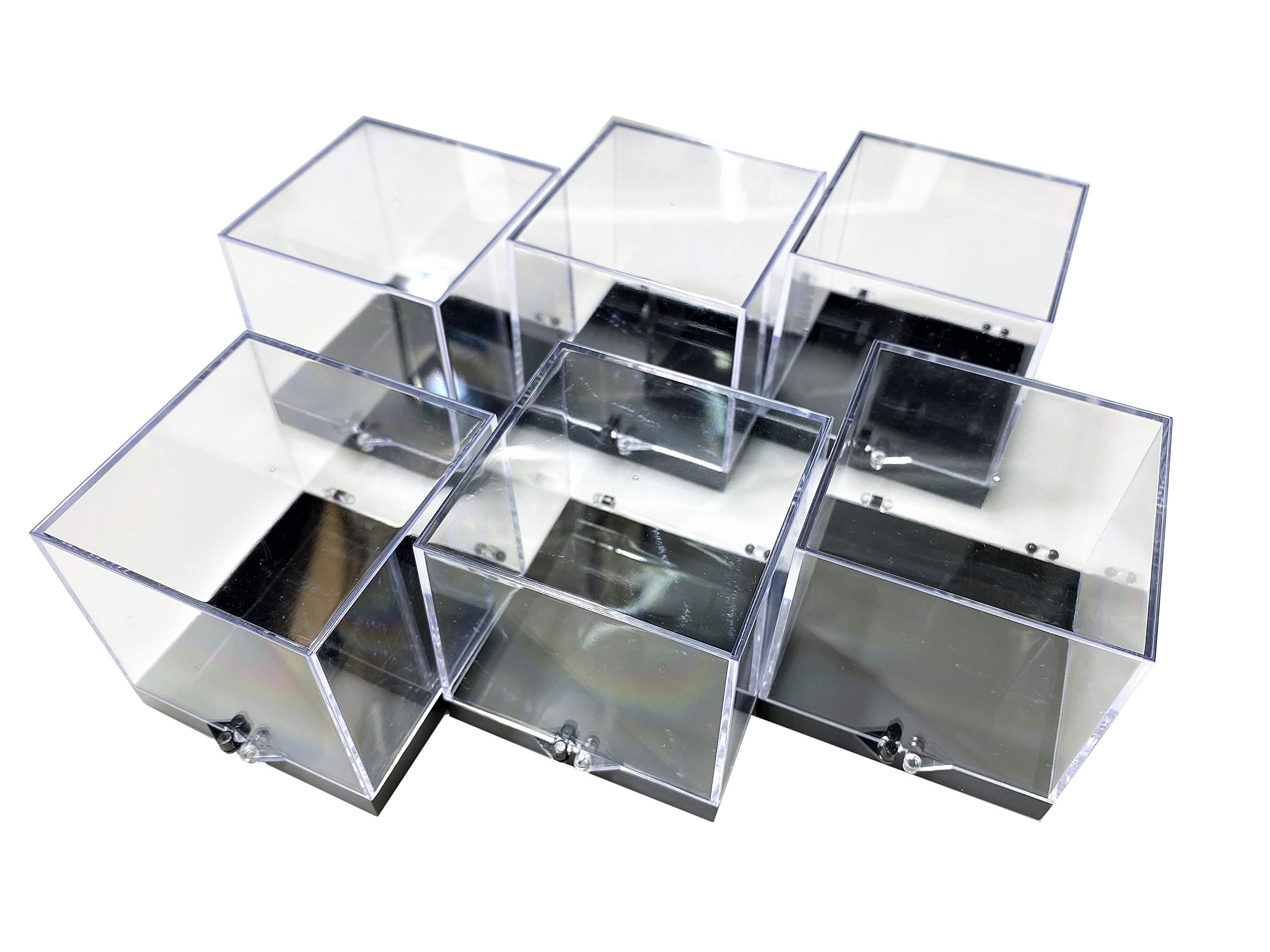 mineral_ya 鉱物ケースＬ パーキーケース 標本ケース 収納ケース ディスプレイケース 6.8x7.6*x6.8cm(*突起部分含む) (12個セット 6個セット 2個セット あり) (6個)