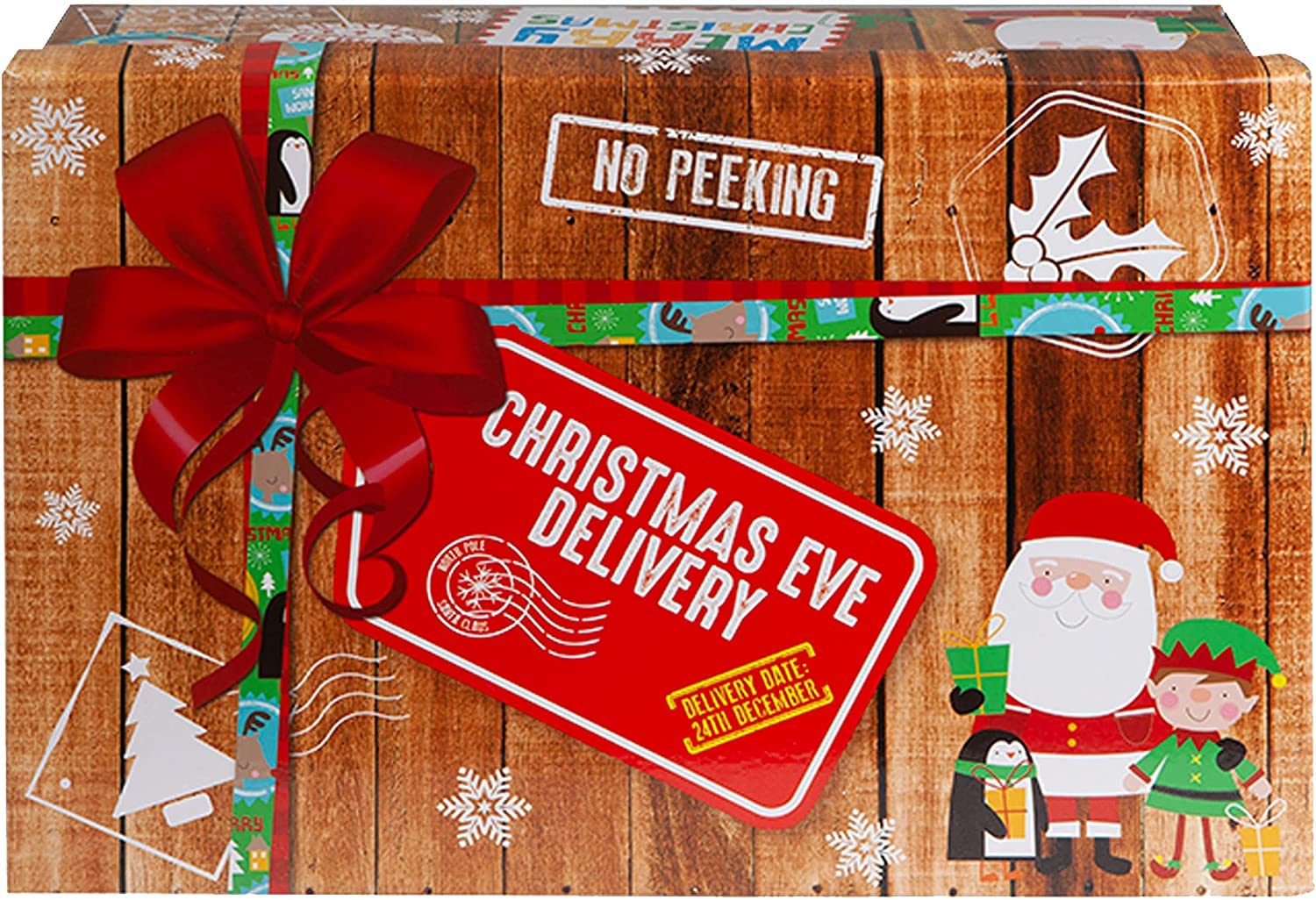 Pms Small Vfm - Christmas Eve Box - Elf Delivery Box, Favour Boxes, Table Favours For Xmas, Christmas Eve Boxes Empty, Gifts, For Kids, Adults