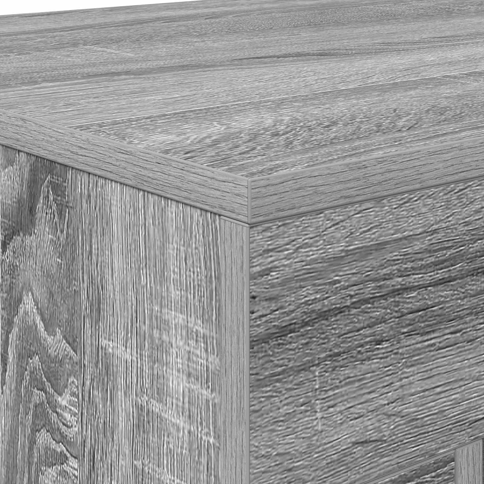 Grauer Sonoma Couchtisch mit Ablagefach und Regalboden 80,5 x 50 x 50 cm, multifunktionaler Wohnzimmertisch als Beistelltisch für Sofa Lounge mit Stauraum für Zeitung, Fernbedienung