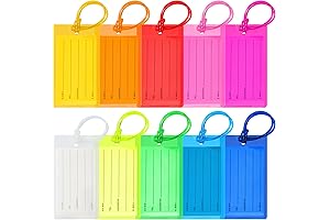 Personalized Pack of 10 Luggage Tags - Essential Travel Accessory for Suitcases, Bags, and Back