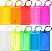 Sodsay 10 Pack Waterproof Luggage Tags for Suitcases - Durable Airplane Travel Essentials & International Bag Tags