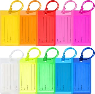 Sodsay 10 Pack Waterproof Luggage Tags for Suitcases - Durable Airplane Travel Essentials & International Bag Tags