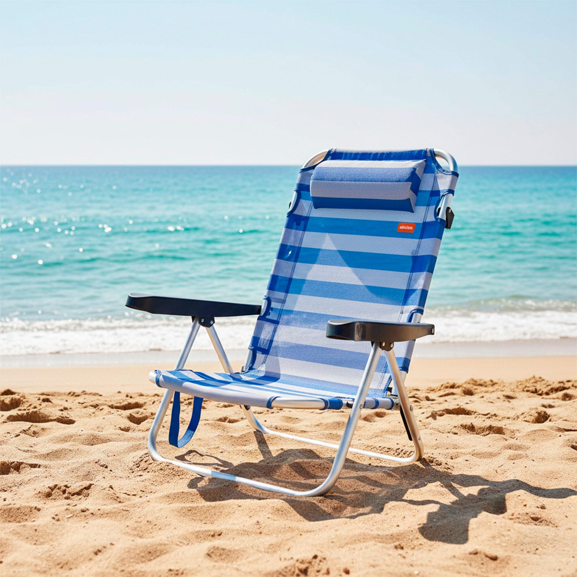 AKTIVE Lot de 2 chaises Pliantes Multipositions pour Plage, Jardin, terrasse ou Camping, 5 Positions différentes, Dimensions 48 x 46 x 84 cm, Hauteur 21 cm, renforcées avec poignée pour Le