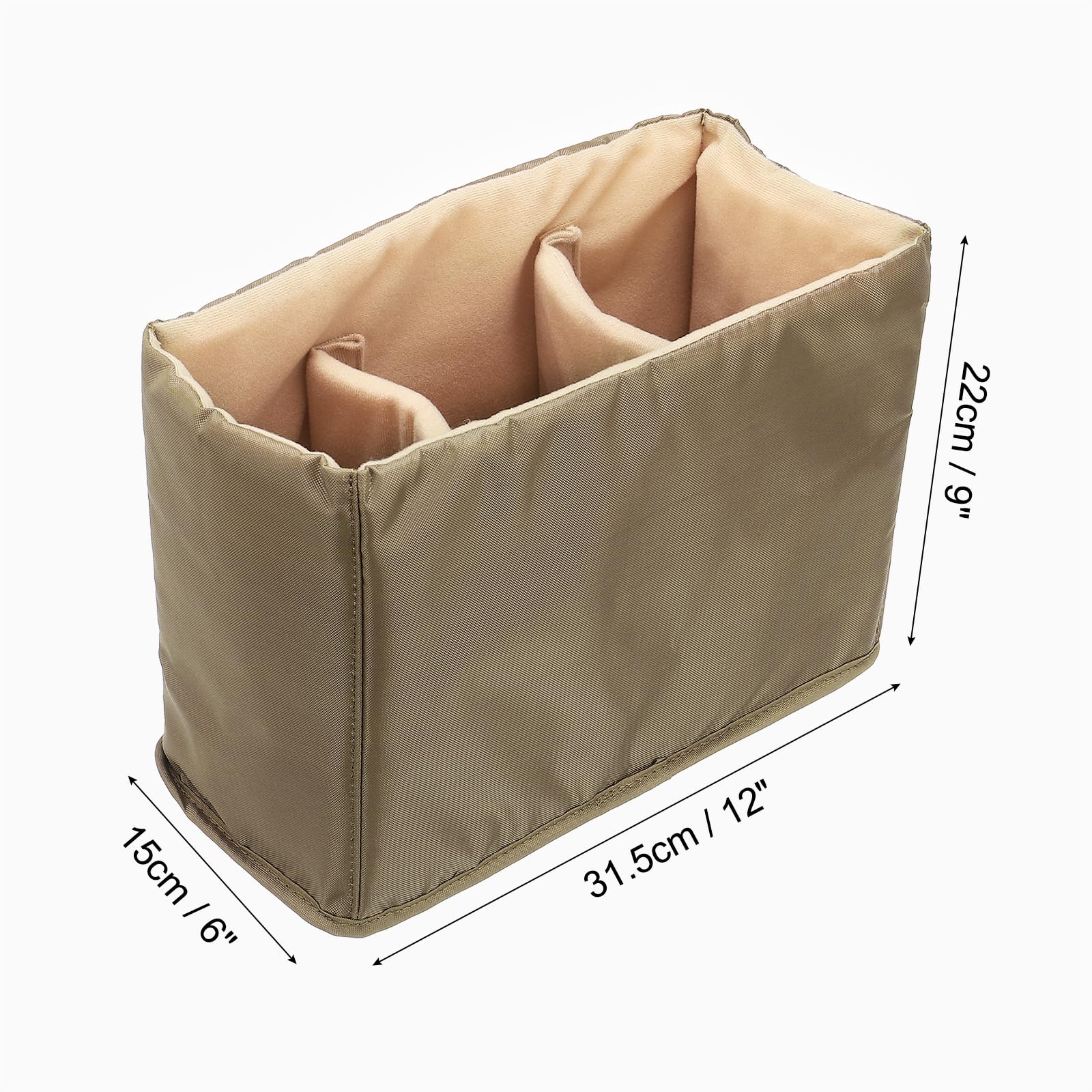 PATIKIL Borsa per fotocamera, 30,5 x 15,2 x 22,9 cm, ad alta capacità, antiurto, custodia interna per fotocamera, organizer imbottito compatibile per fotocamera Nikon DSLR SLR, marrone