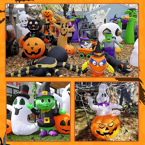 Miniatura 7 de AUGSUN Juego de 27 estacas inflables de plástico, incluye estacas de tienda, cuerdas de correas y ganchos, estacas de jardín resistentes para