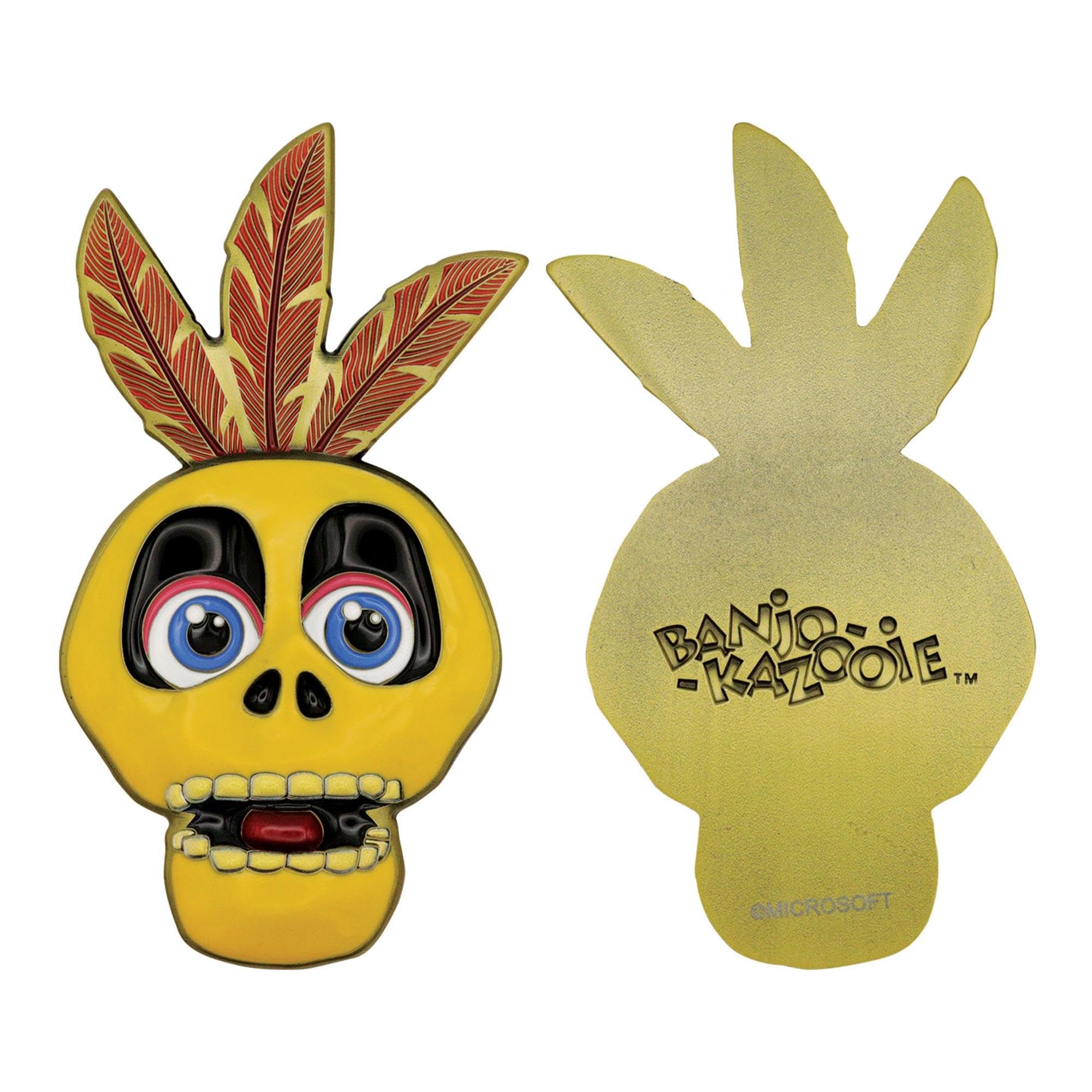 Fanattik Yellow And Brown Banjo-Kazooie Mumbo Jumbo Mini Metal Medallion – Limited Edition Collectible – Officially Licensed & Individually Numbered – 107X57mm