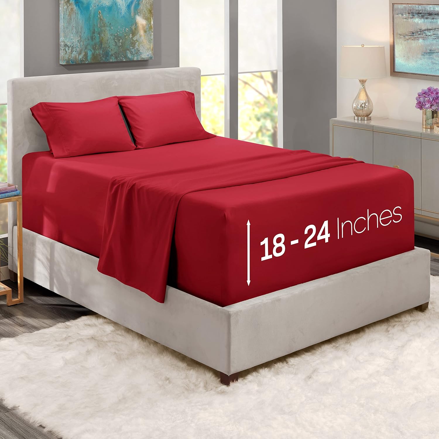 Nestl Extra Twin XL Deep Pocket Sheets Set 4 PC Soft Microfiber Twin