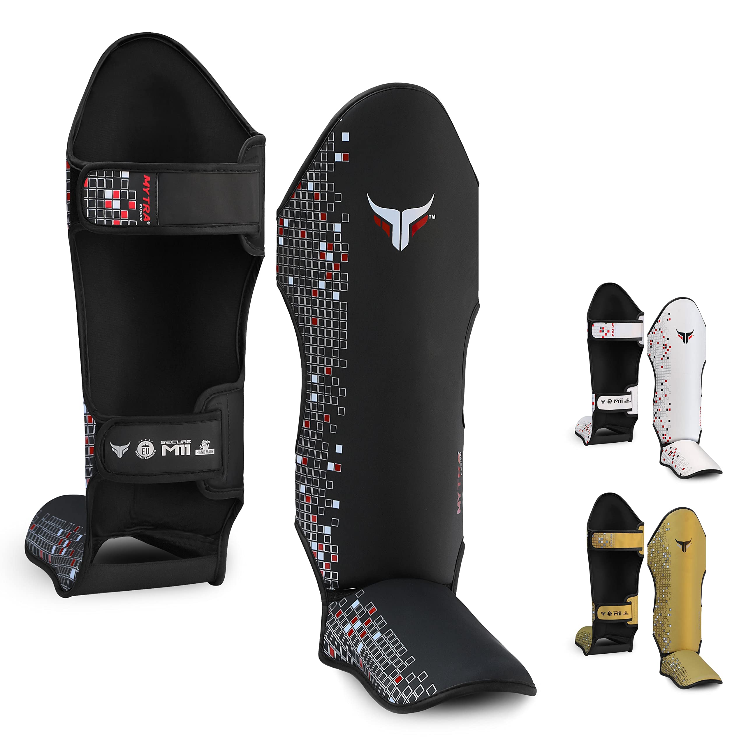 Mytra Fusion paratibie kick boxing parastinchi MMA, Muay Thai paratibie – Shin Instep Protection per allenamento, BJJ, sparring, boxe e arti marziali
