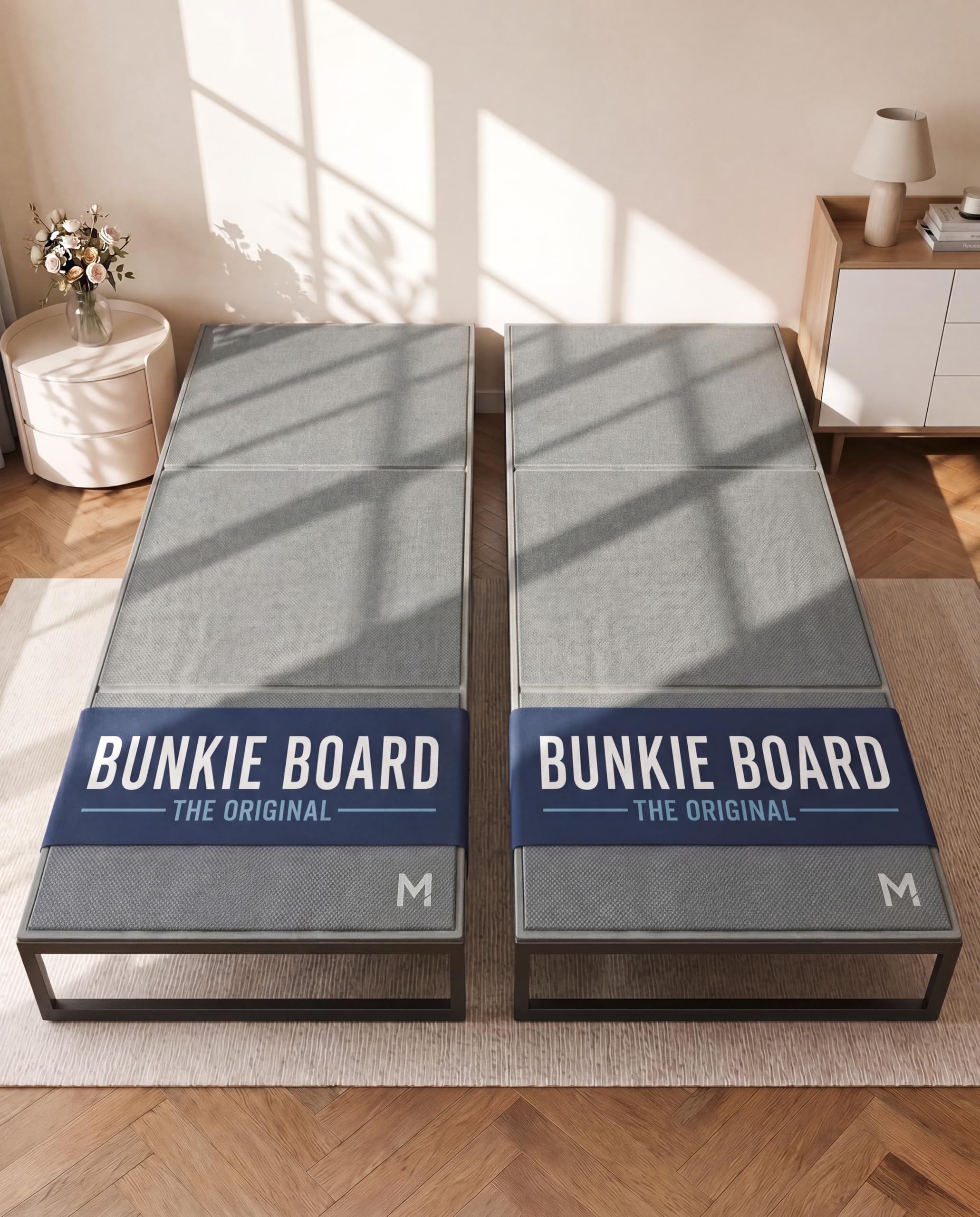 Premium 10mm Bunkie Board Twin XL 2-Pack (38x79'') Patent Pending Low Profile Bed Board Design - Breathable, Noise Minimizing, Moisture Resistant Twin XL Bunkie Boards, Low Profile Bed Support Board