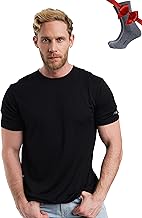 Premium Merino Shirt Herren Kurzarm - Thermooberteile 100% Merino Unterwäsche Herren + Wanderwollsocken