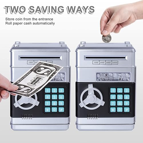 Miniatura 3 de GuDoQi alcancía con contraseña alcancía electrónica y digital para guardar dinero pequeño cajero automático para monedas o efectivo regalo de