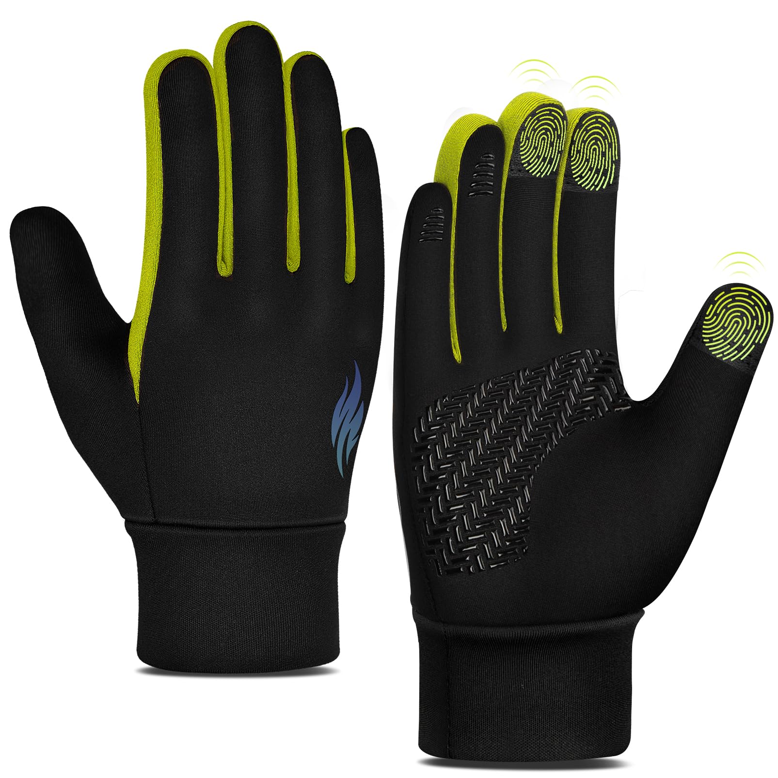 OOPOR Guantes Deporte Invierno de Niños - Mitones Pantalla Táctil Antideslizante Infantil para Correr Conducir Running Esquí Moto Bici MTB Fútbol Sport Ski Juego Accesorios Nieve Frío 4 Tallas