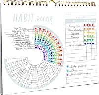 Lamare Calendário de hábitos – Diário de hábitos inspirador com encadernação em espiral – Diário diário e quadro de objetivos – Diário de objetivos motivacionais – Ótima ferramenta para produtividade