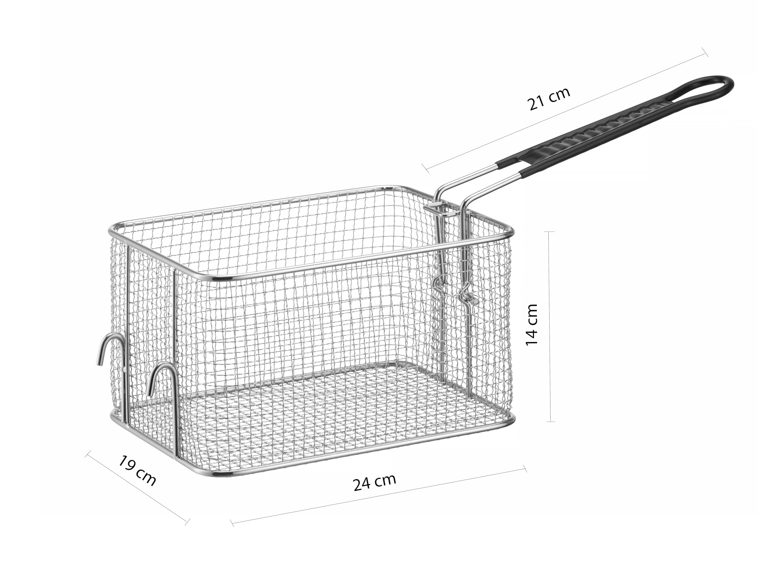 HENDI Panier à Frire, compatible avec les friteuses HENDI 205822 et 205839, 8L, maille fine, 238x190x(H)140mm, acier inoxydable