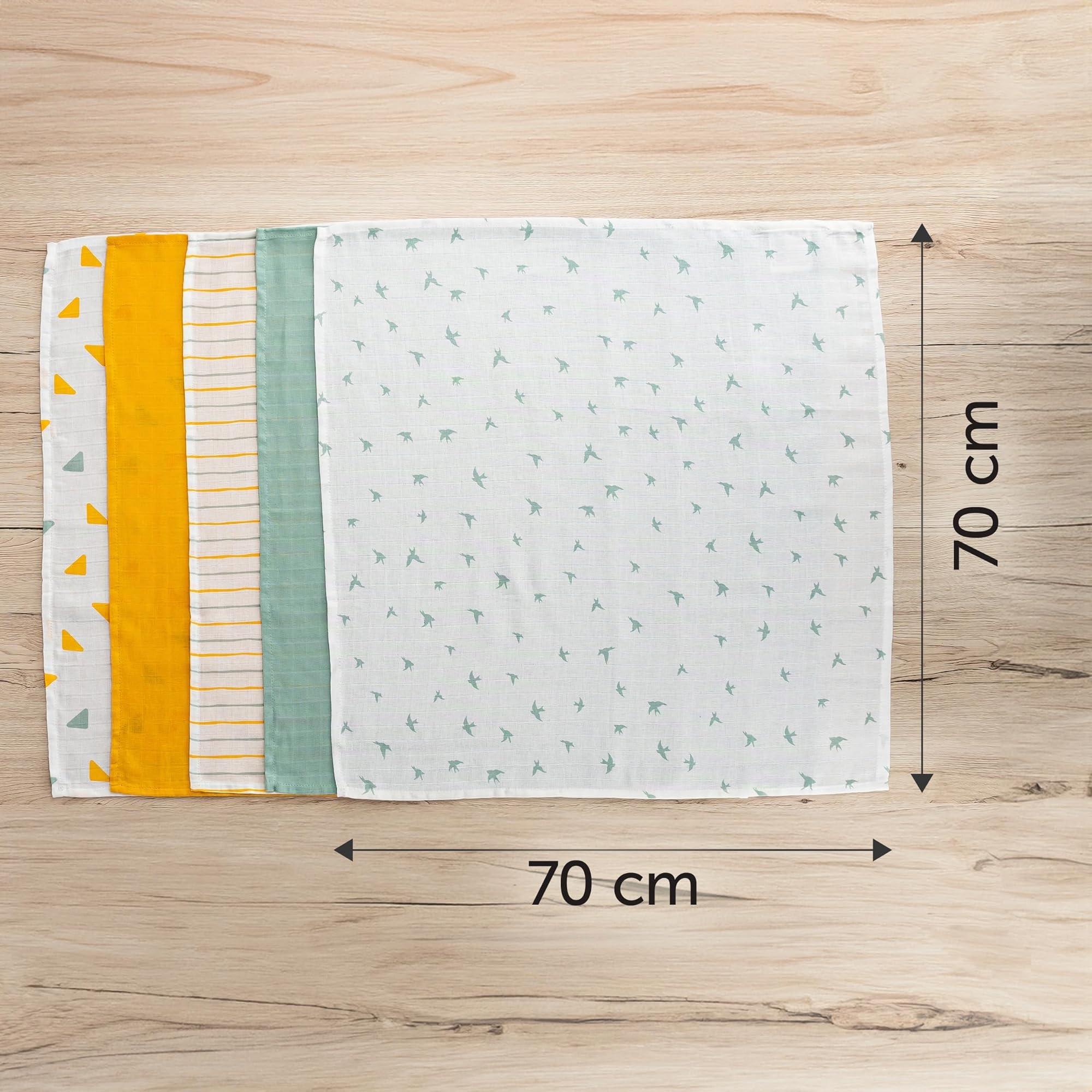 LaLoona pannolini di garza 70x70 cm 100% cotone Oeko-TEX 100 confezione 3 pezzi